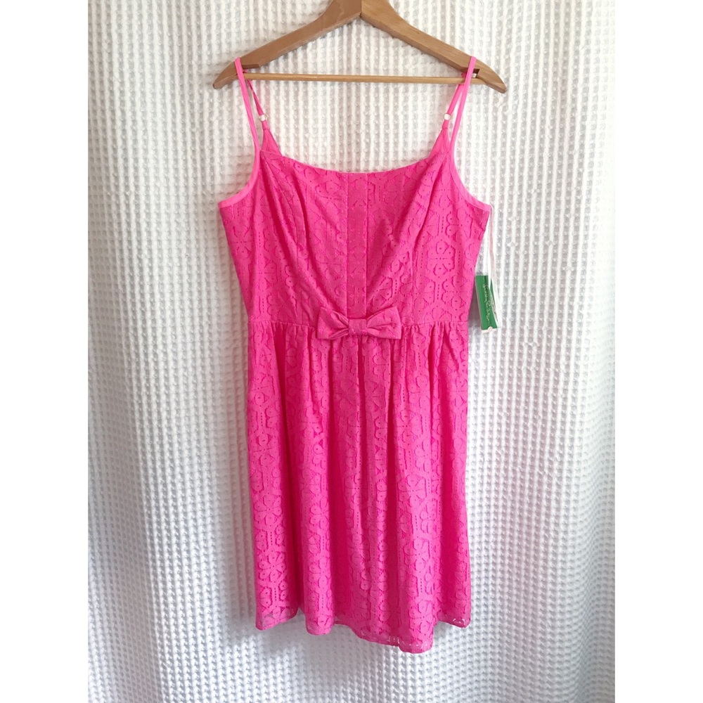 NWT Lilly Pulitzer Antonia lace Dress fiesta pink